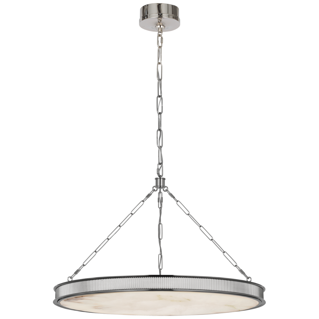 Matthew 30" Chandelier | Polished Nickel | Alabaster