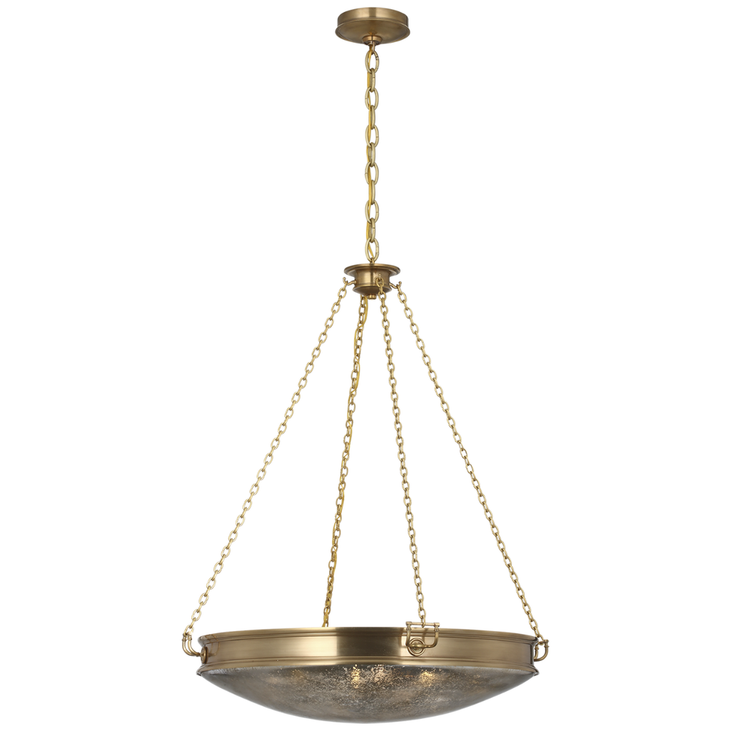 Quinn 28" Chandelier | Soft Brass | Antique Mercury Glass