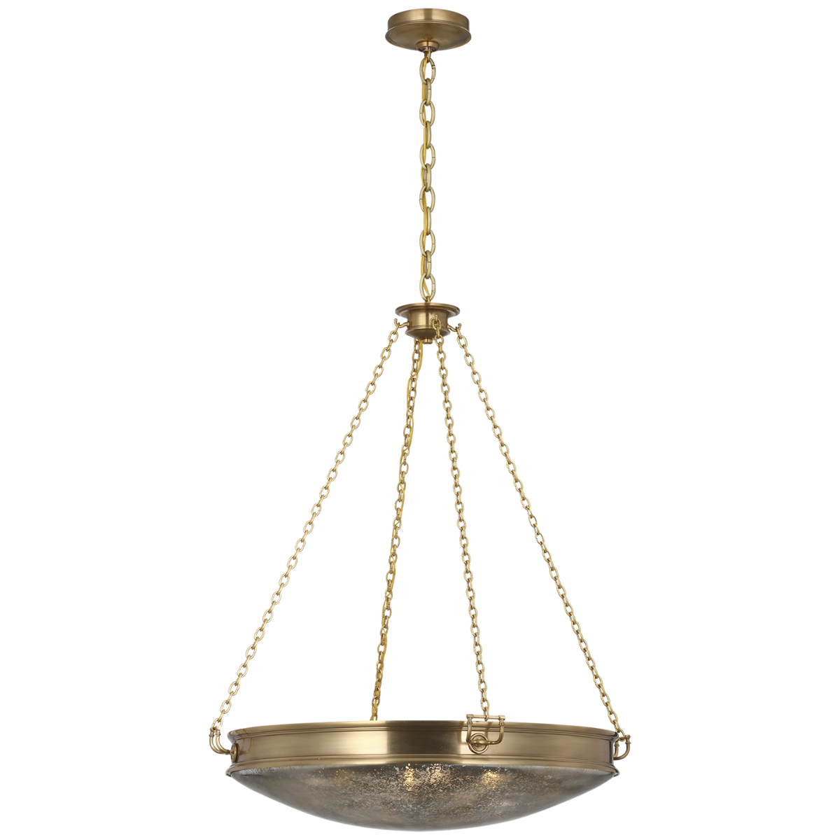 Quinn 28" Chandelier | Soft Brass | Antique Mercury Glass
