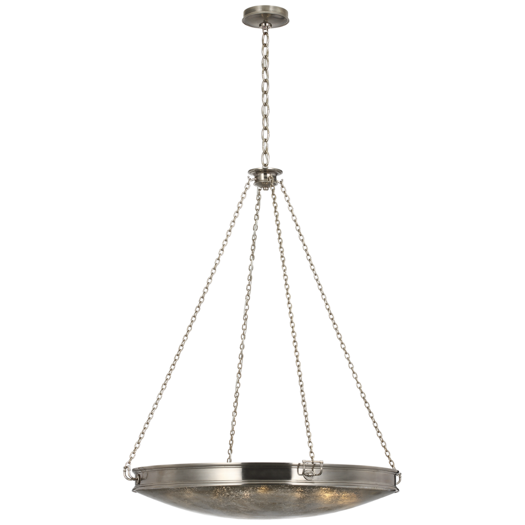 Quinn 35" Chandelier | Pewter | Antique Mercury Glass
