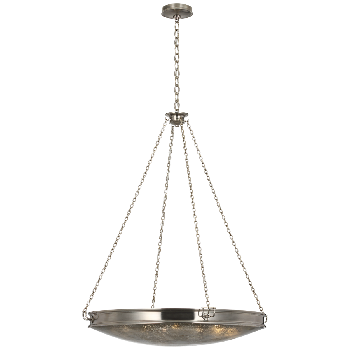 Quinn 35" Chandelier | Pewter | Antique Mercury Glass