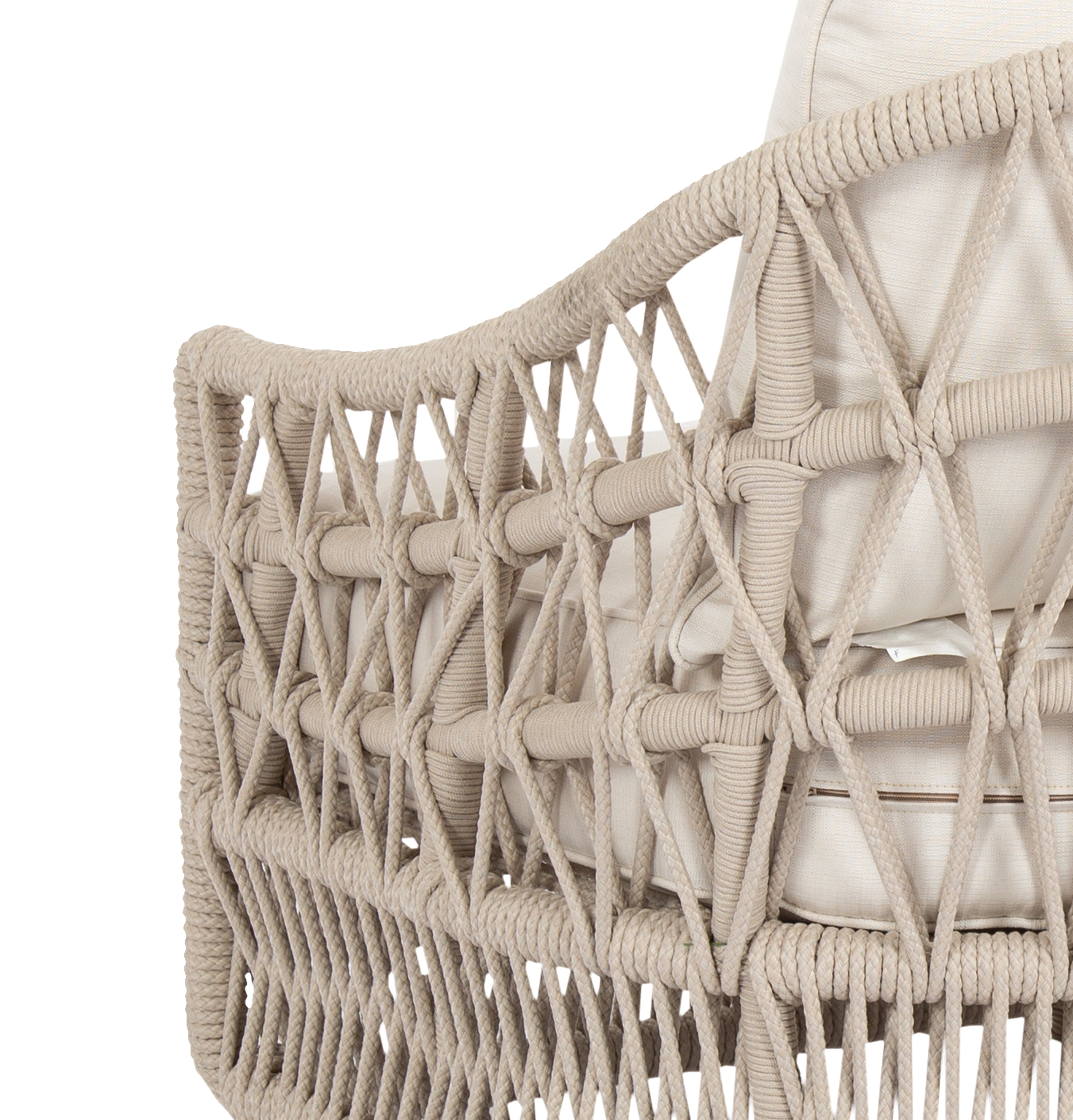 Dana Rope Club Chair in Linen Canvas w/ Self Welt