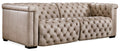 Savion 2 over 2 Sofa with Power Recline & Power Headrest | Light Brown