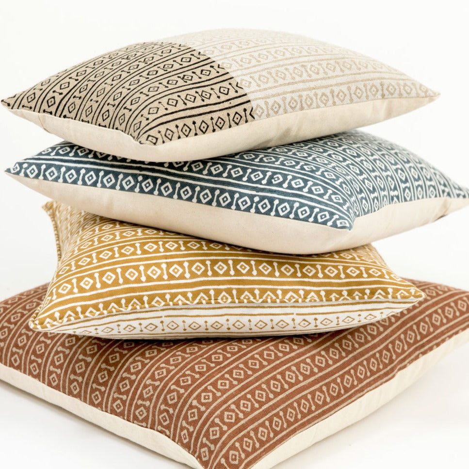 Misa Teal on White Pillow