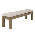Coastal Teak Dining Bench in Canvas Canvas, No Welt