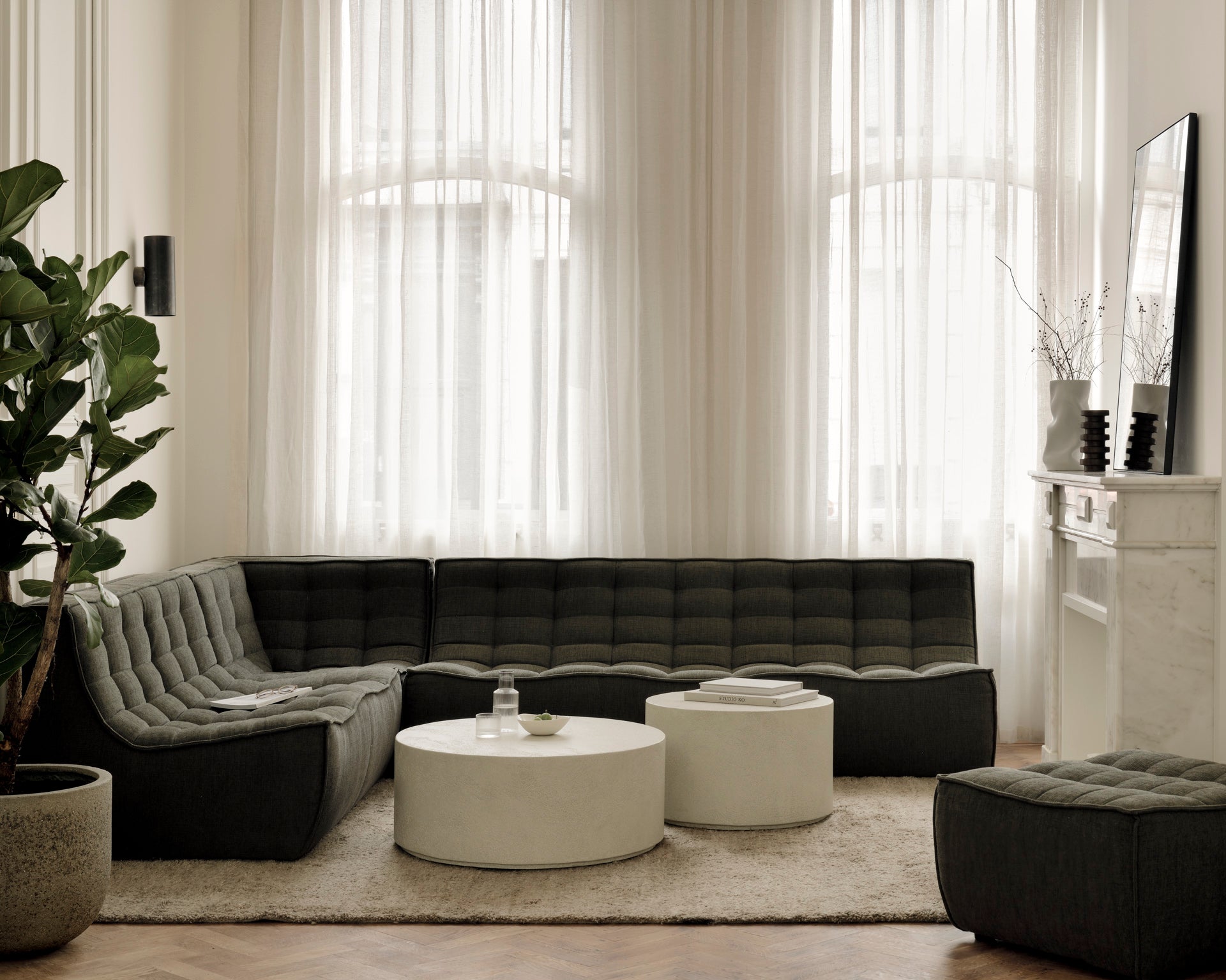 N701 Modular Sofa | Moss Eco Fabric | 3 Seater