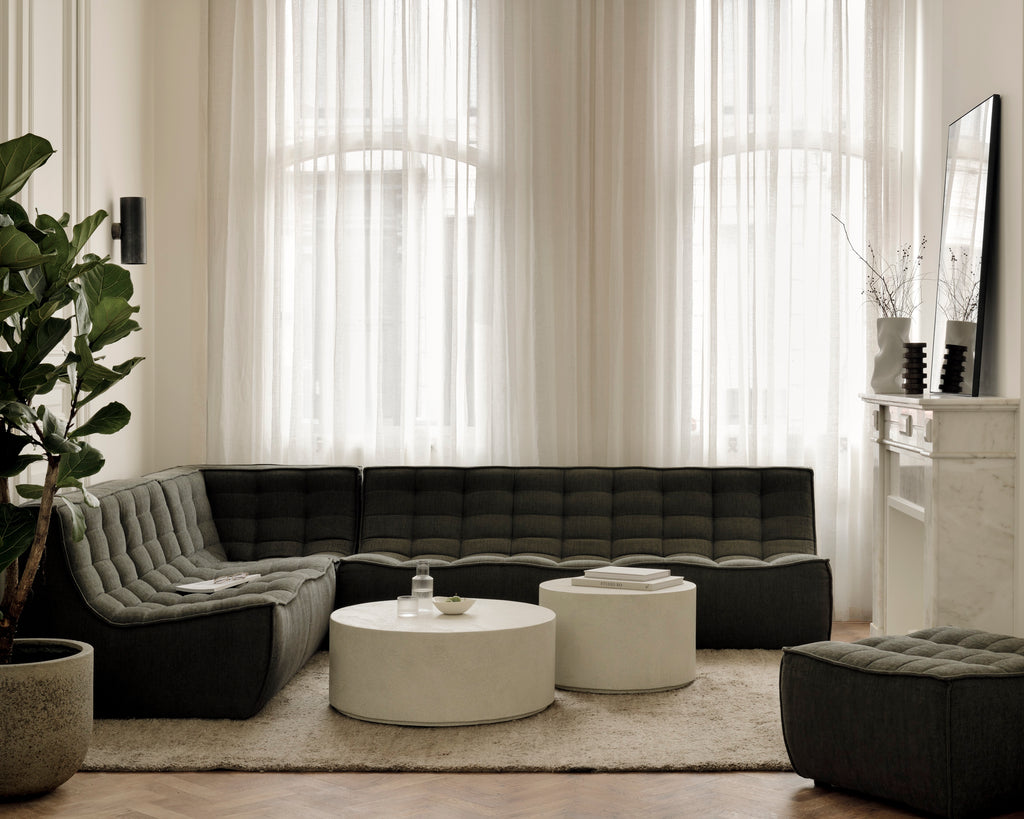N701 Footstool | Moss Eco Fabric