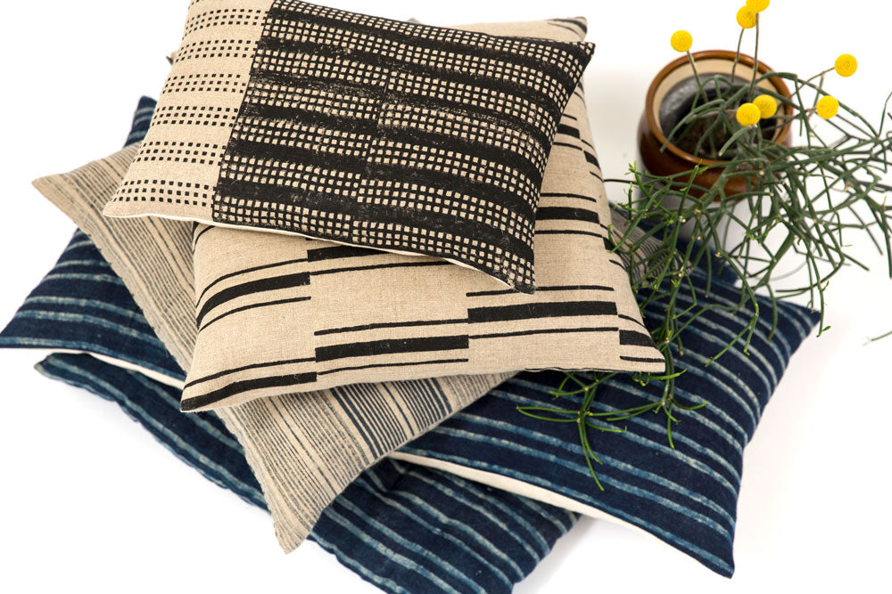 Stripes Shades of Indigo Pillow