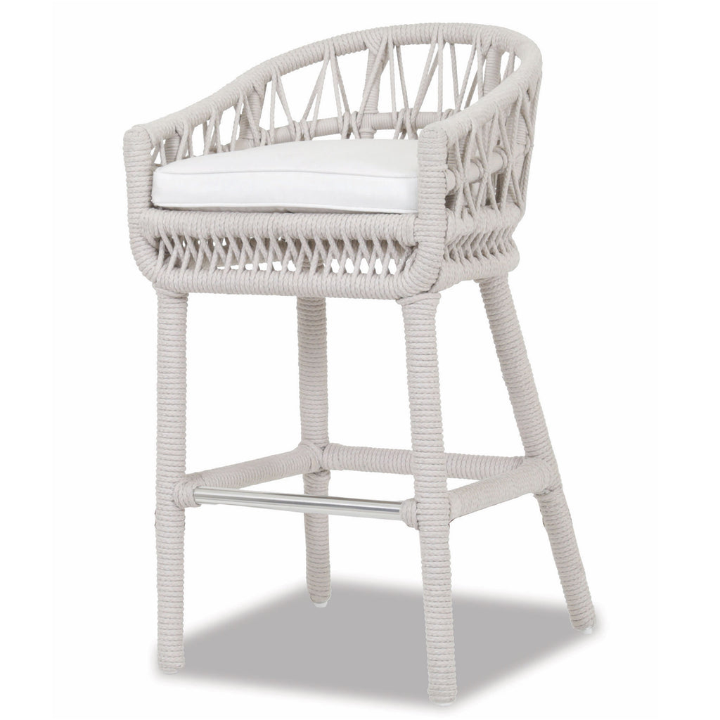 Dana Rope Bar Stool in Linen Canvas w/ Self Welt