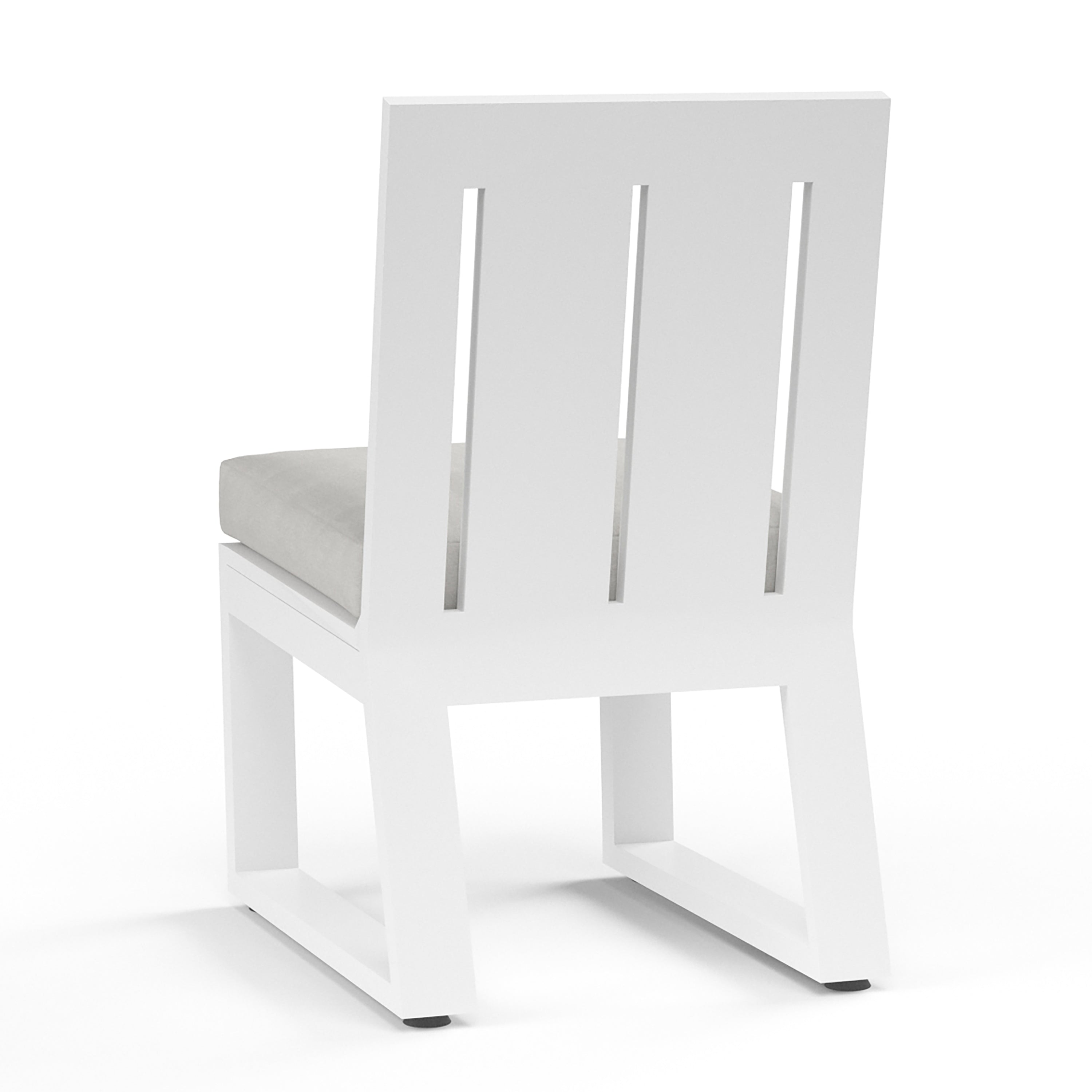 Newport Armless Dining Chair in Cast Silver, No Welt