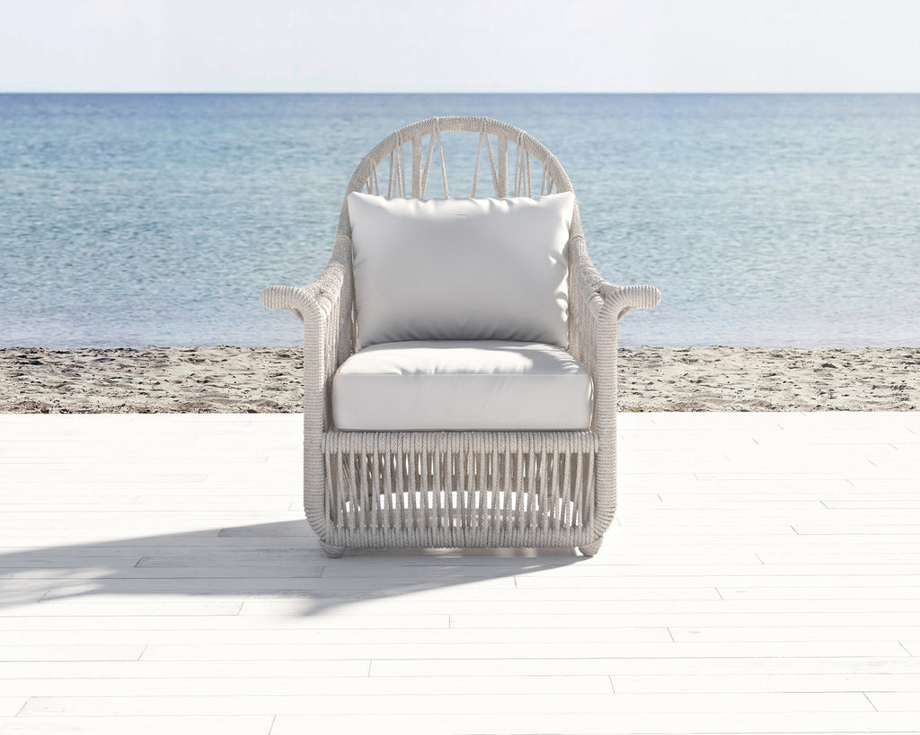 Dana Rope Wing Chair in Linen Canvas w/ Self Welt