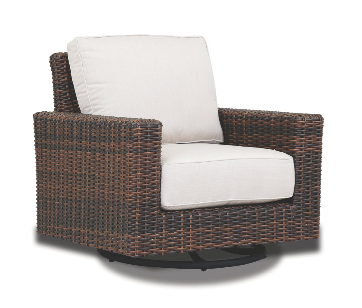 Montecito Swivel Rocker Club Chair in Canvas Flax w/ Self Welt