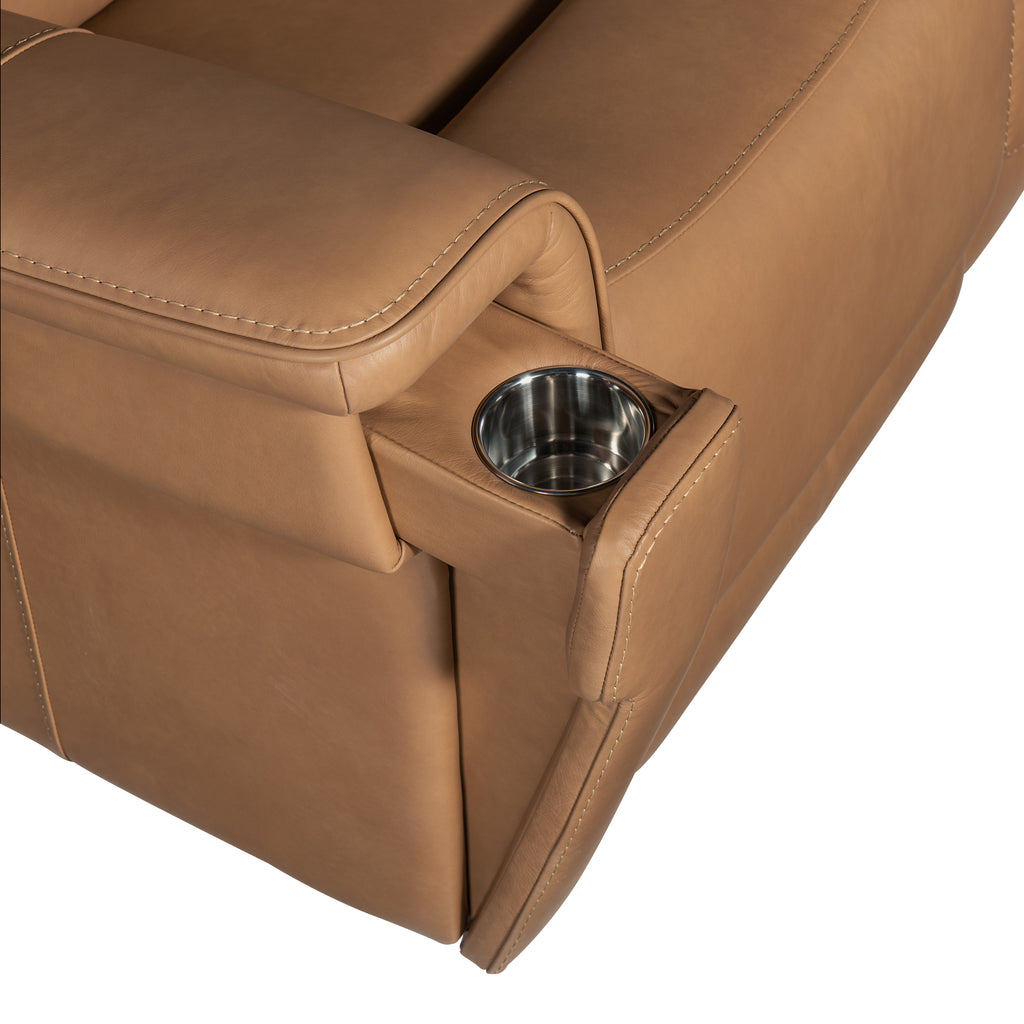 Lyra Zero Gravity Power Loveseat with Power Headrest and Lumbar | Light Brown