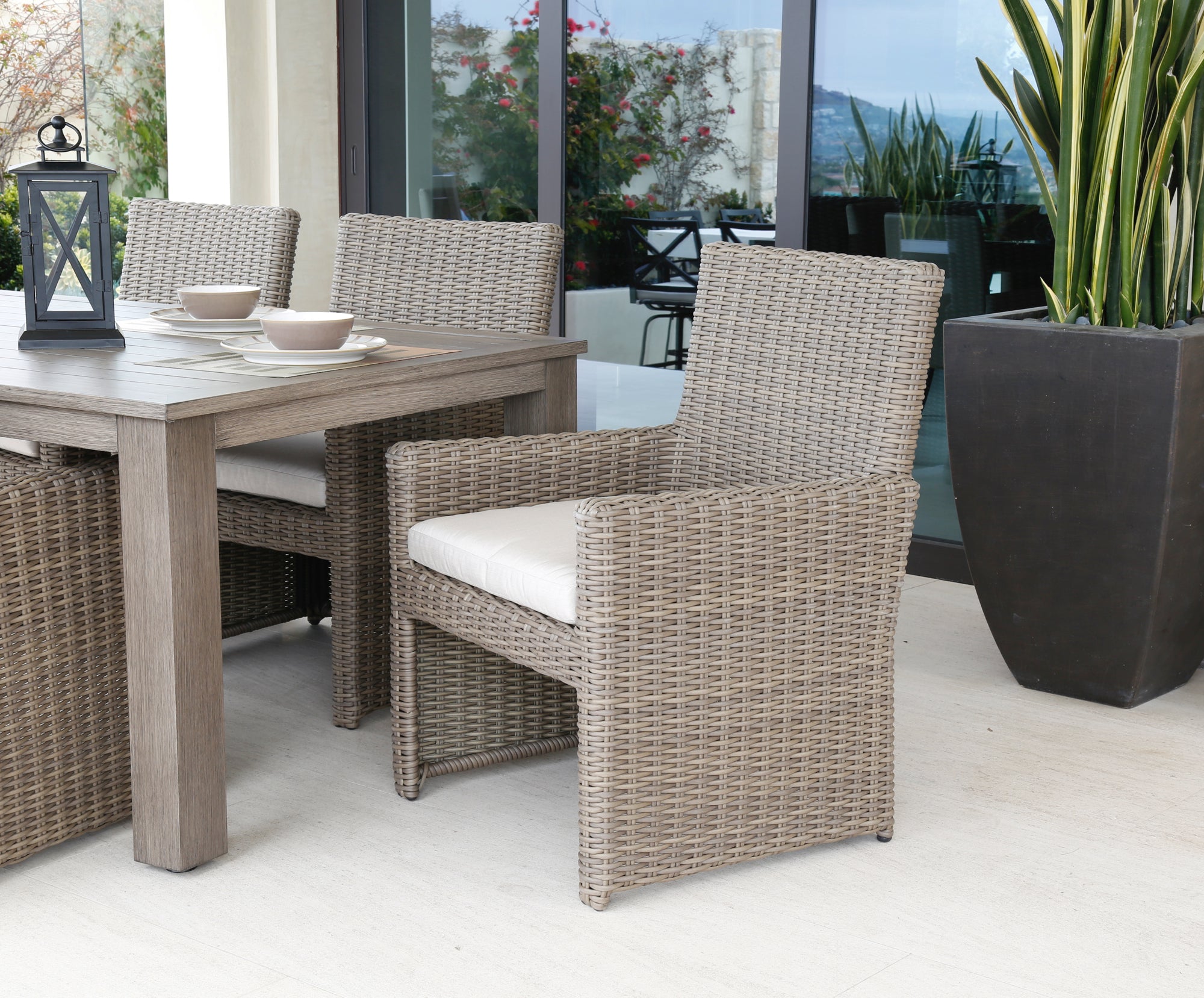 Coronado Dining Chair in Canvas Flax w/ Self Welt