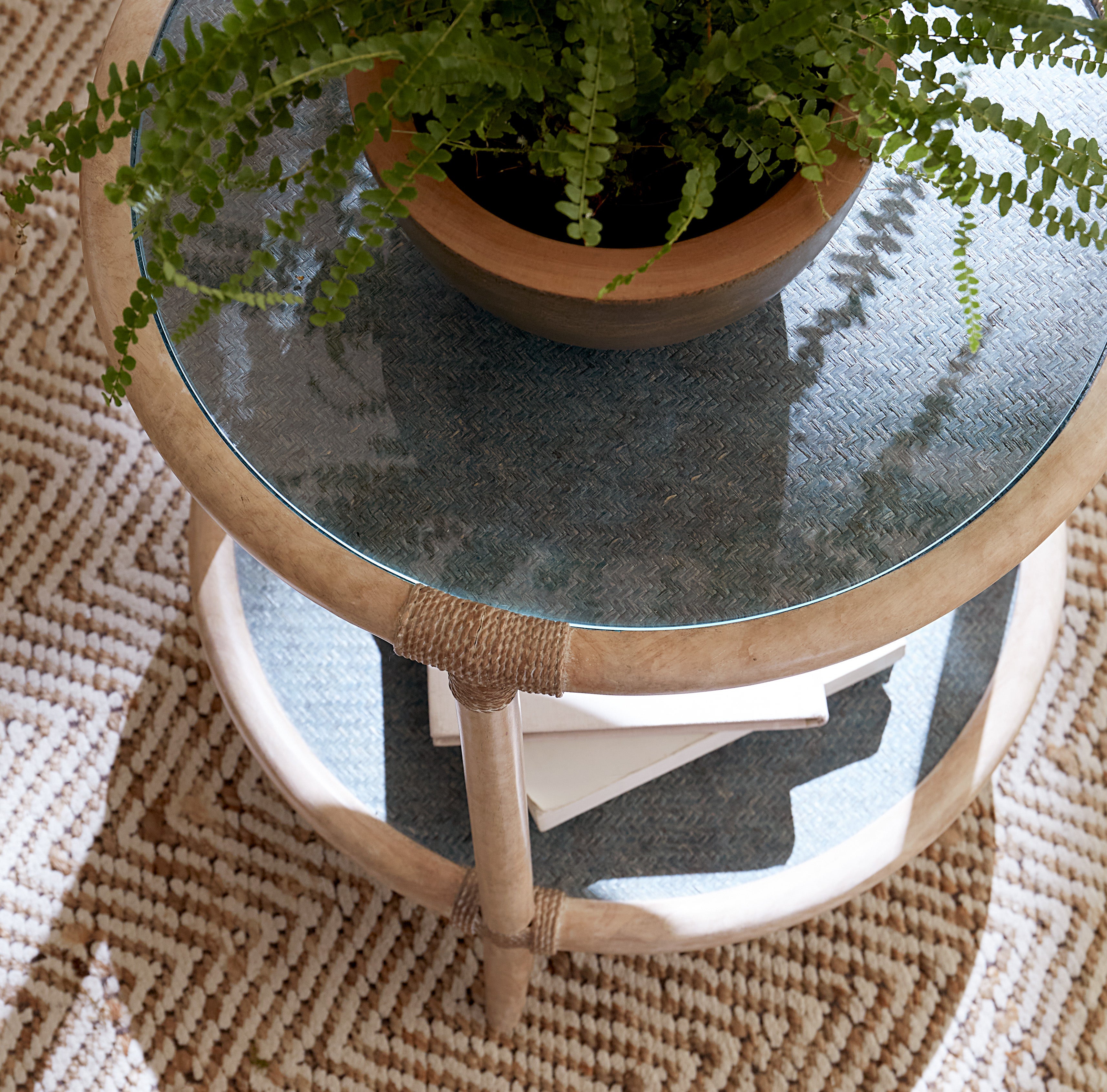 Retreat Raffia End Table | Black Sand