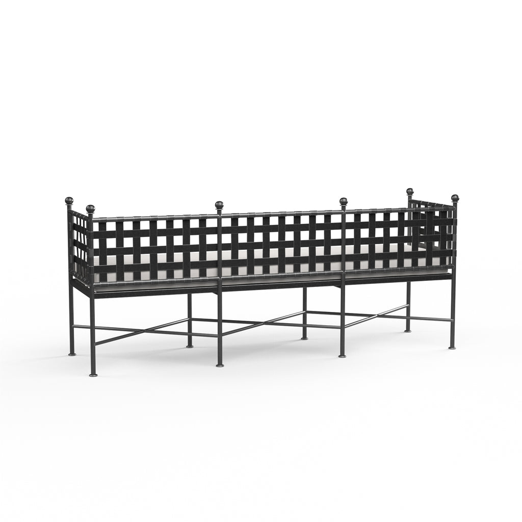Provence Garden Bench in Canvas White w/ Self Welt