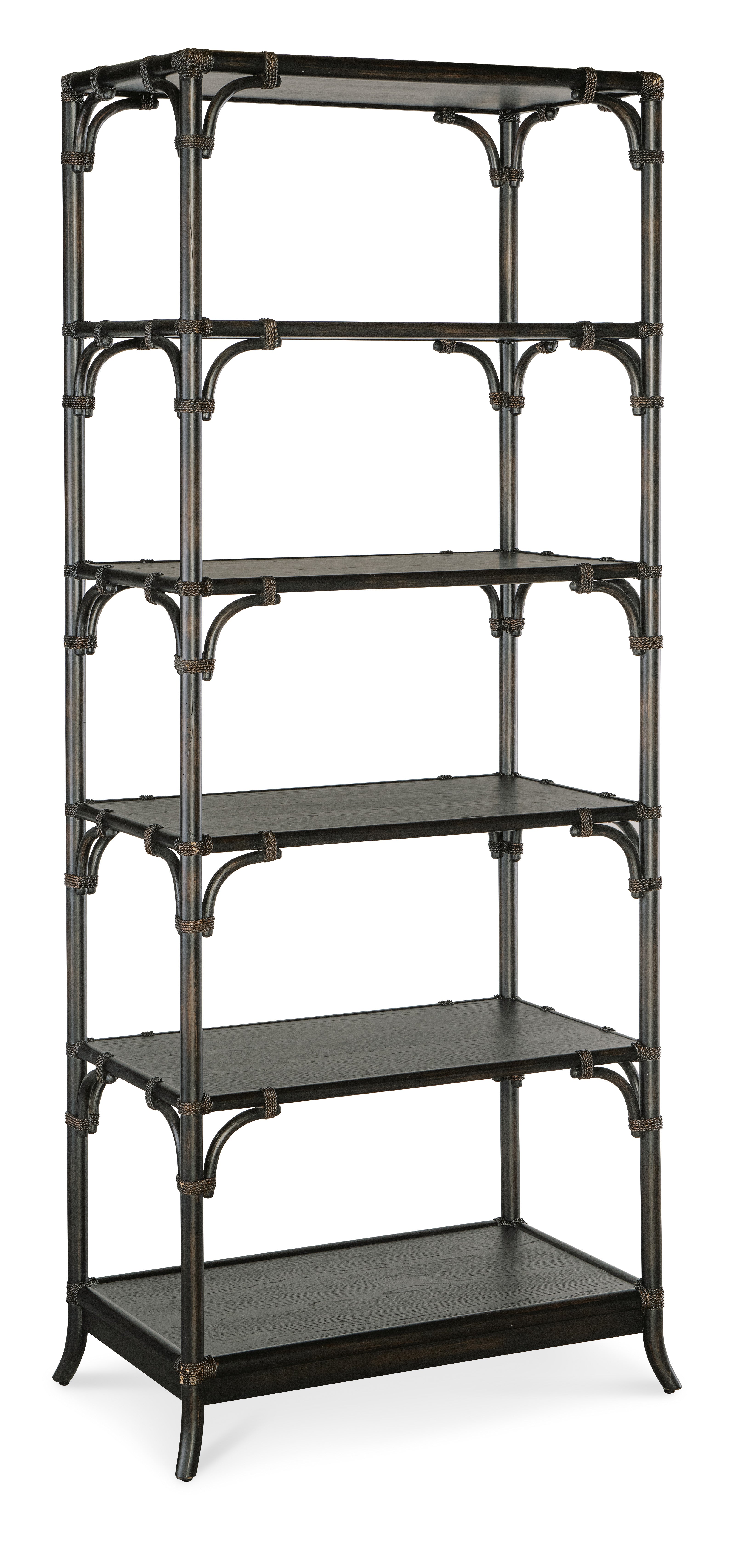 Retreat Pole Rattan Bookcase | Black Sand