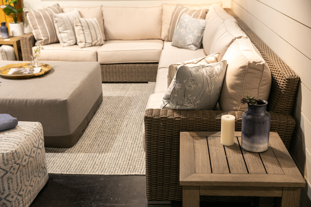 Coronado Sectional in Canvas Flax w/ Self Welt