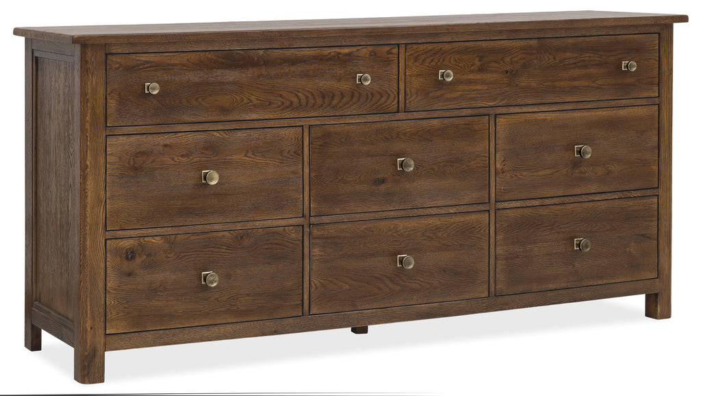 Driftwood Eight-Drawer Dresser | Worn Saddle