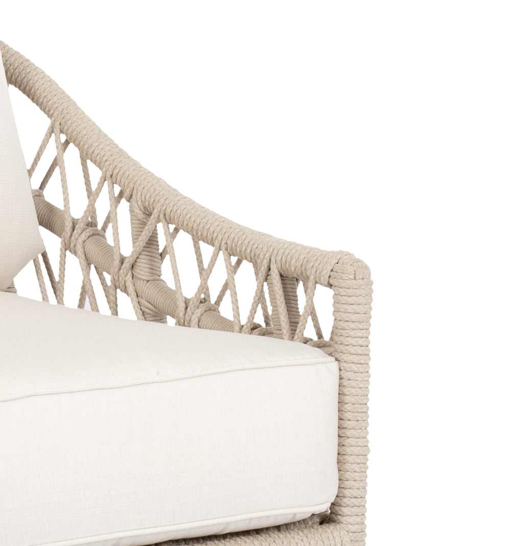 Dana Rope Club Chair in Linen Canvas w/ Self Welt