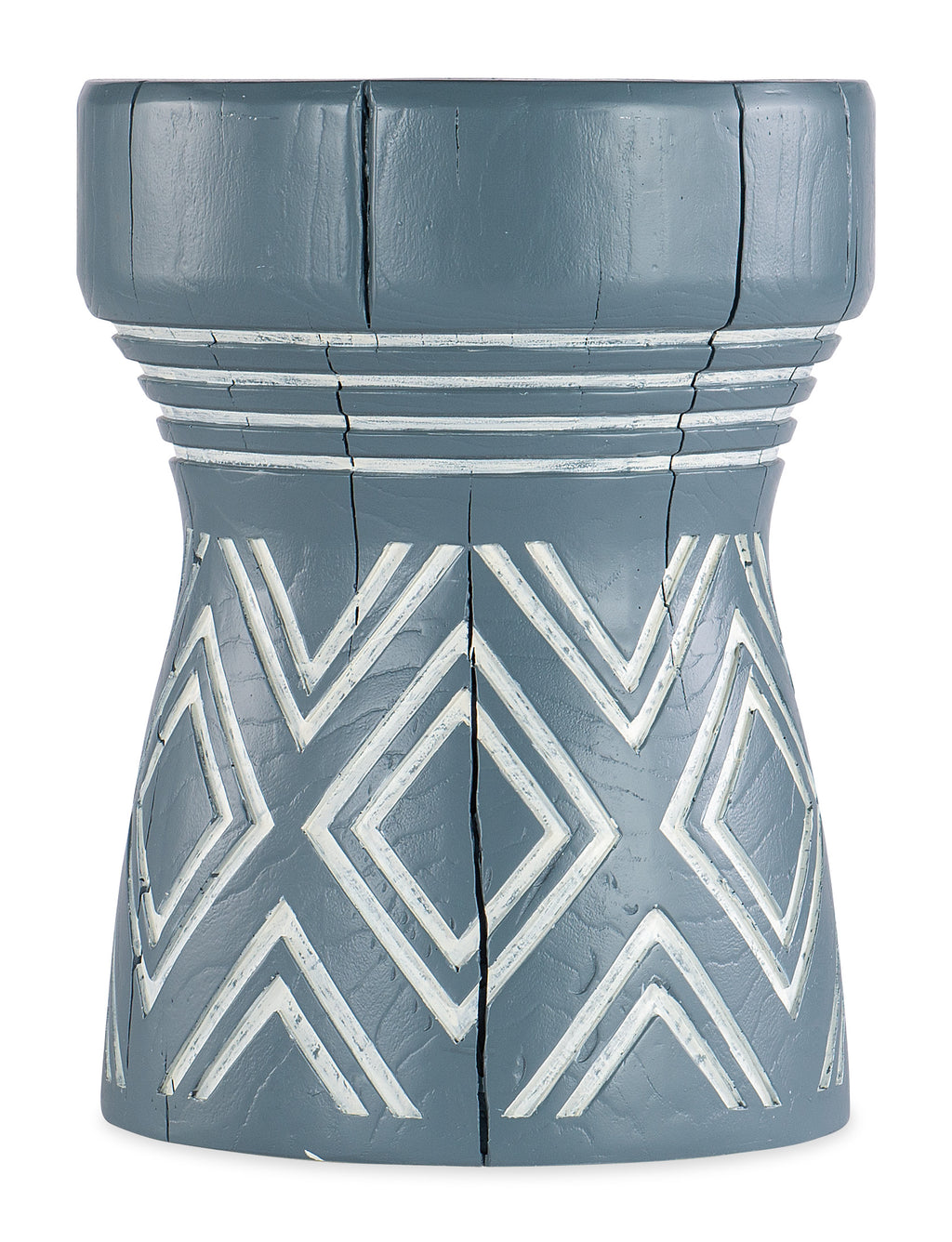 Commerce & Market Carved Stump Side Table | Blue