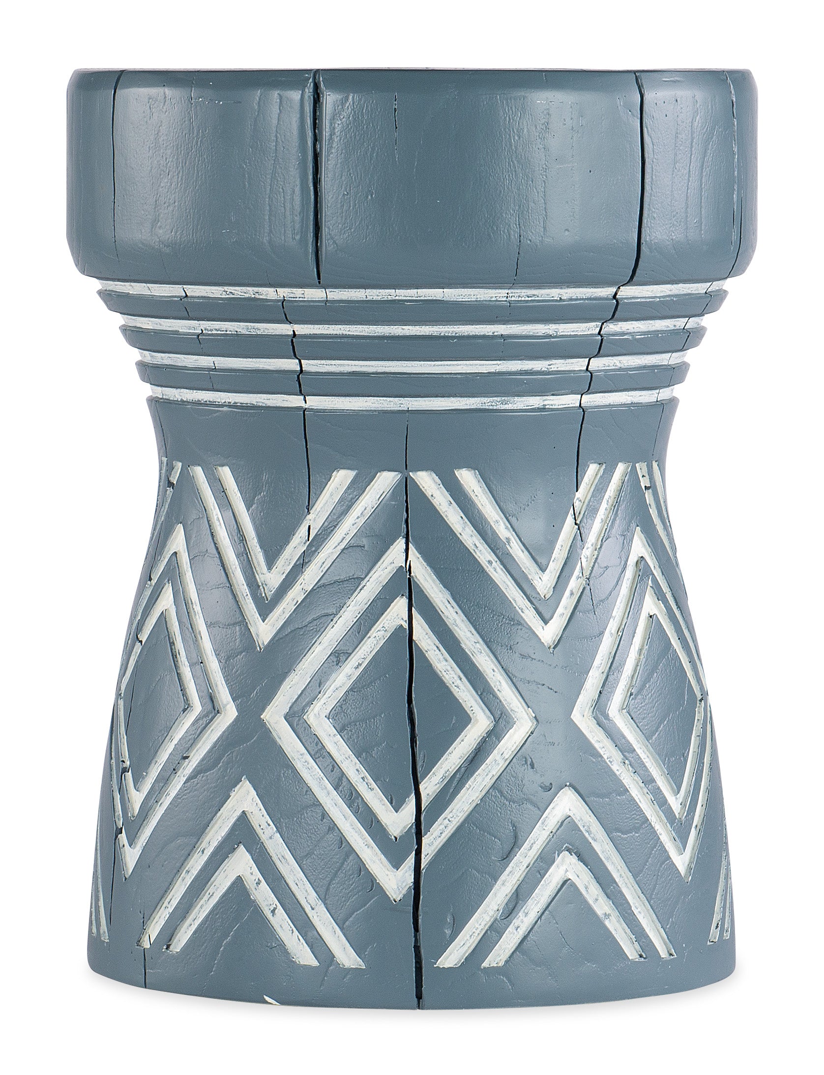 Commerce & Market Carved Stump Side Table | Blue
