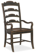 Hill Country Twin Sisters Ladderback Arm Chair | Aged Black