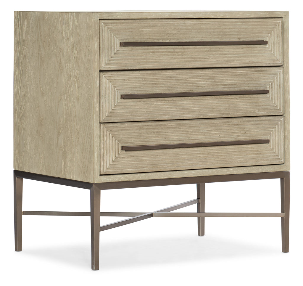 Cascade Three-Drawer Nightstand | Serene Soft