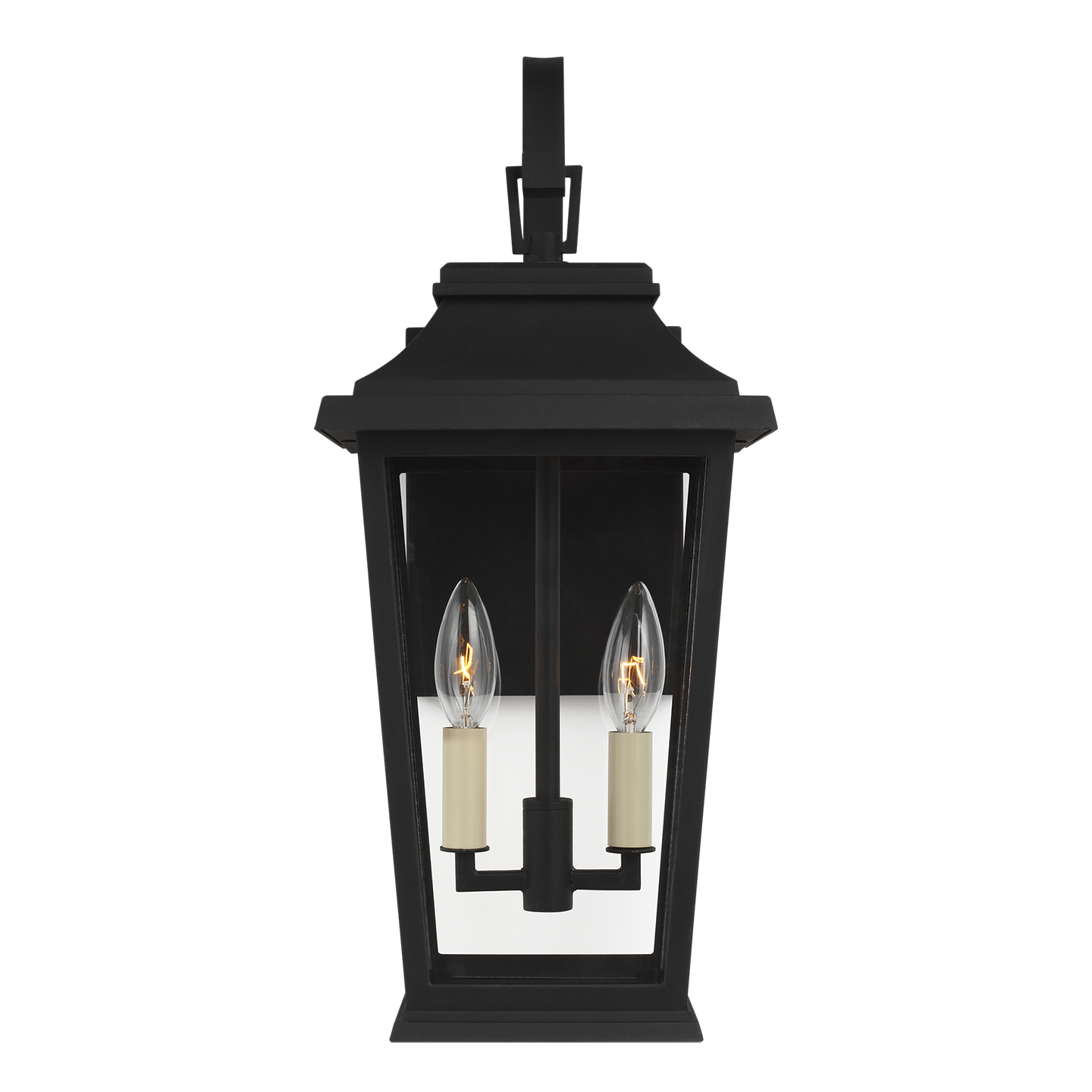 Warren Small Wall Lantern | Textured Black | Clear Glass Panels Bulb(s) Not Included