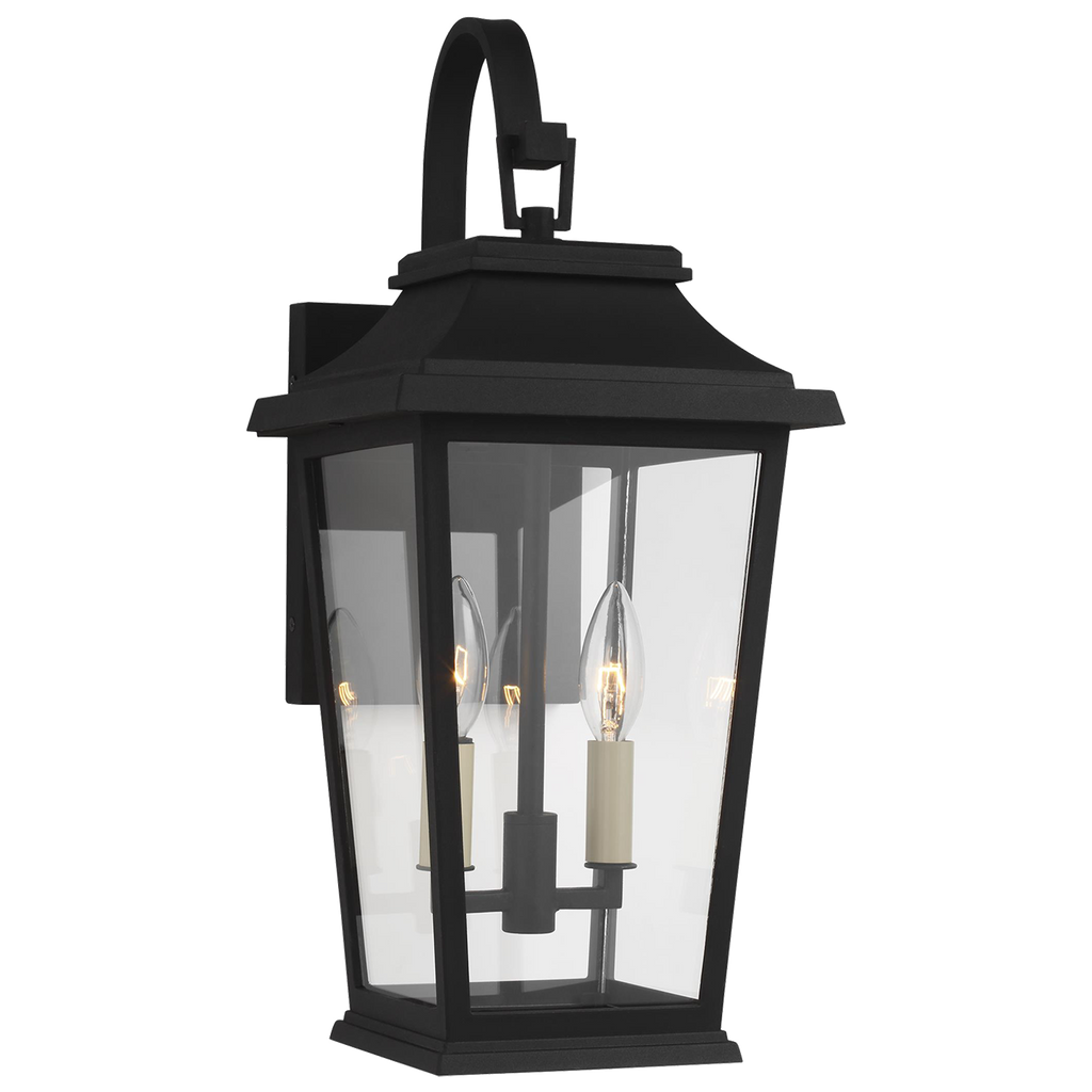 Warren Small Wall Lantern | Textured Black | Clear Glass Panels Bulb(s) Not Included