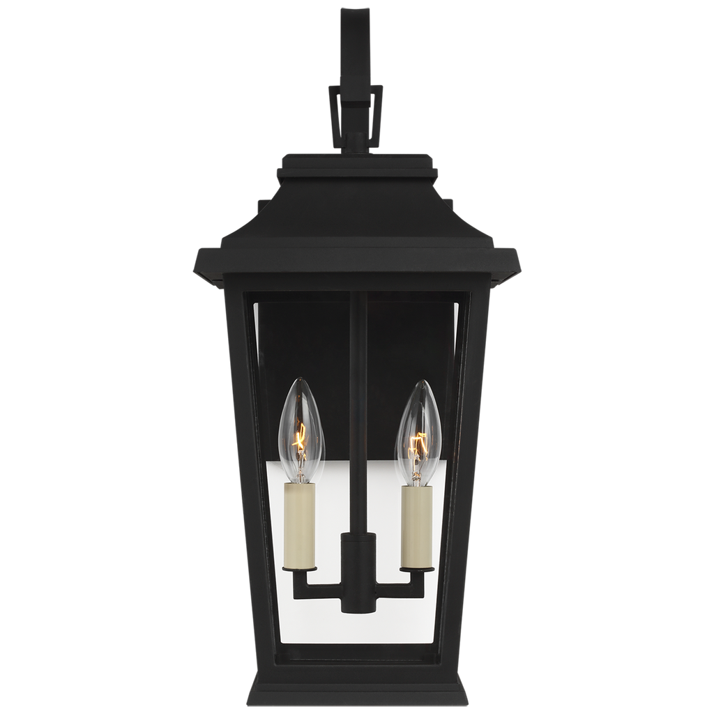 Warren Small Wall Lantern | Textured Black | White Aluminum Panels Bulb(s) Not Included