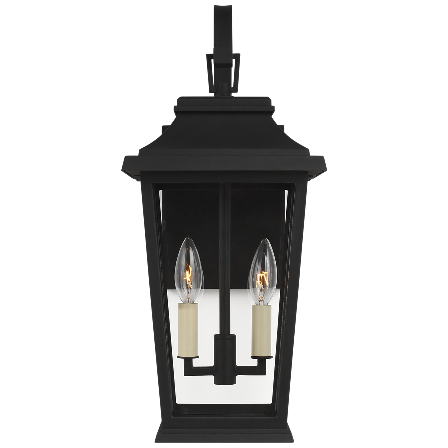 Warren Small Wall Lantern | Textured Black | White Aluminum Panels Bulb(s) Not Included