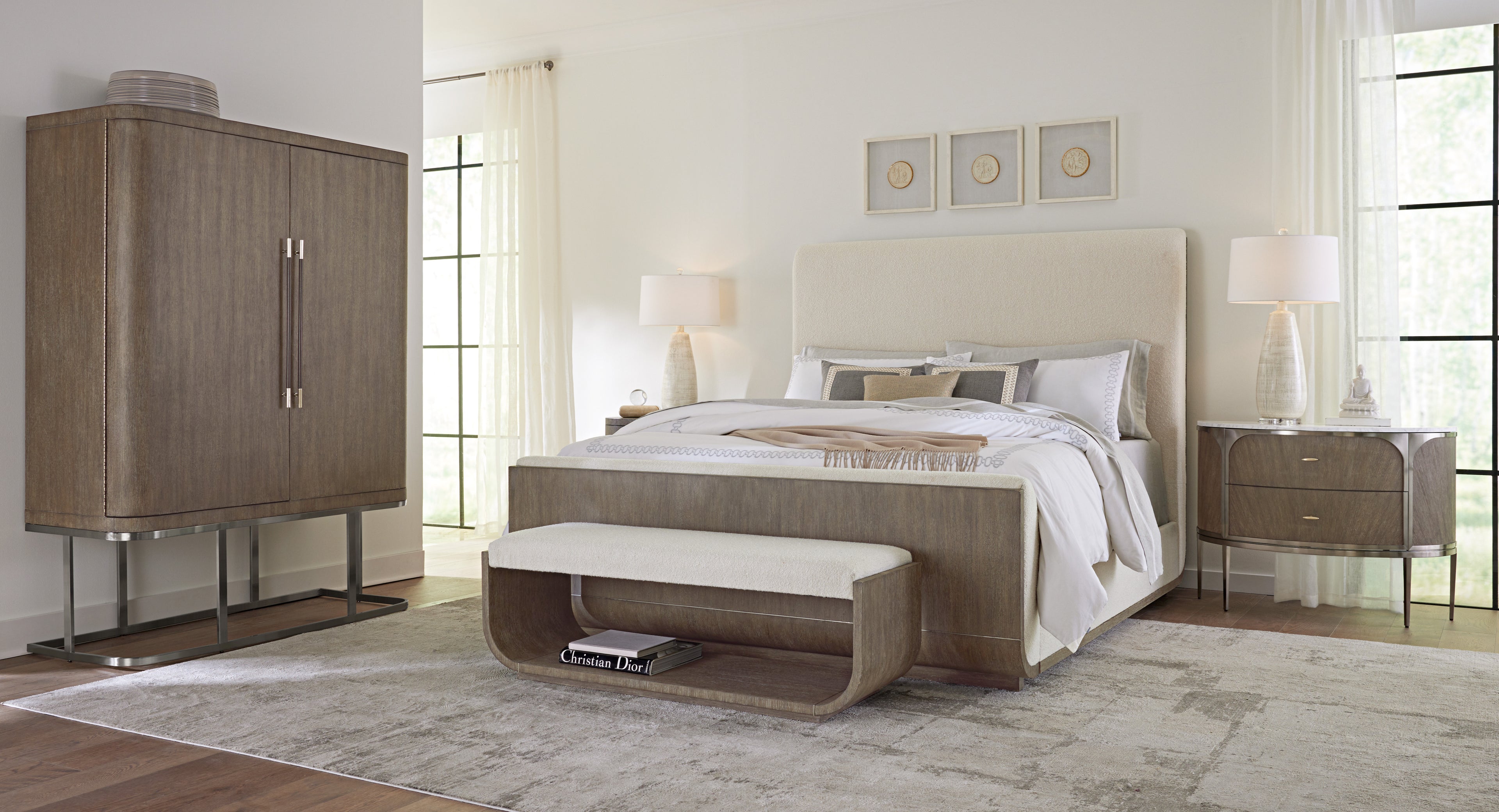 Modern Mood King Upholstered Panel Bed | Mink