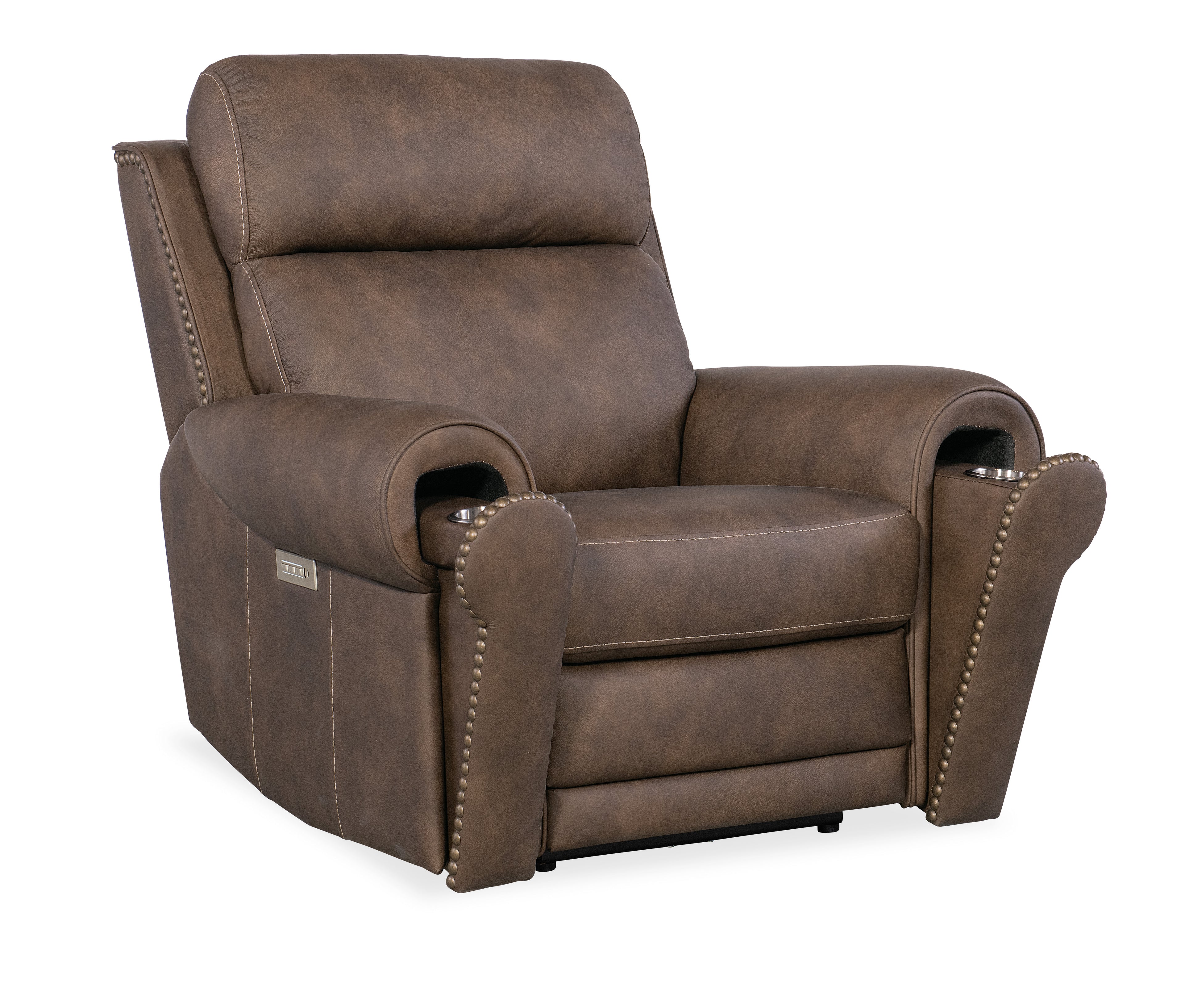 Duncan Power Recliner with Power Headrest & Lumbar | Brown