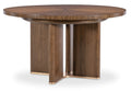 Eleana Round Dining Table with One 20-inch Leaf