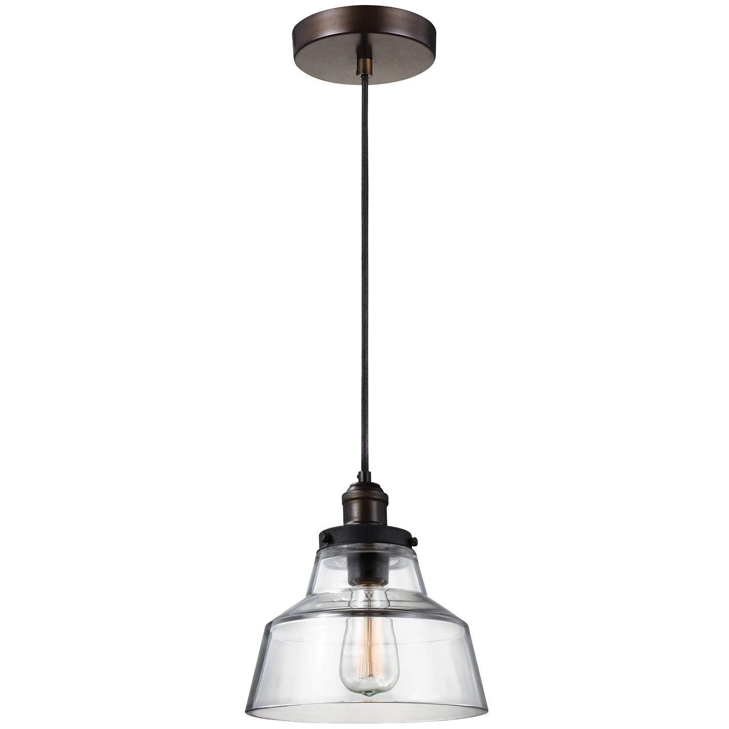 Baskin Chimney Pendant | Painted Aged Brass / Dark Weathered Zinc