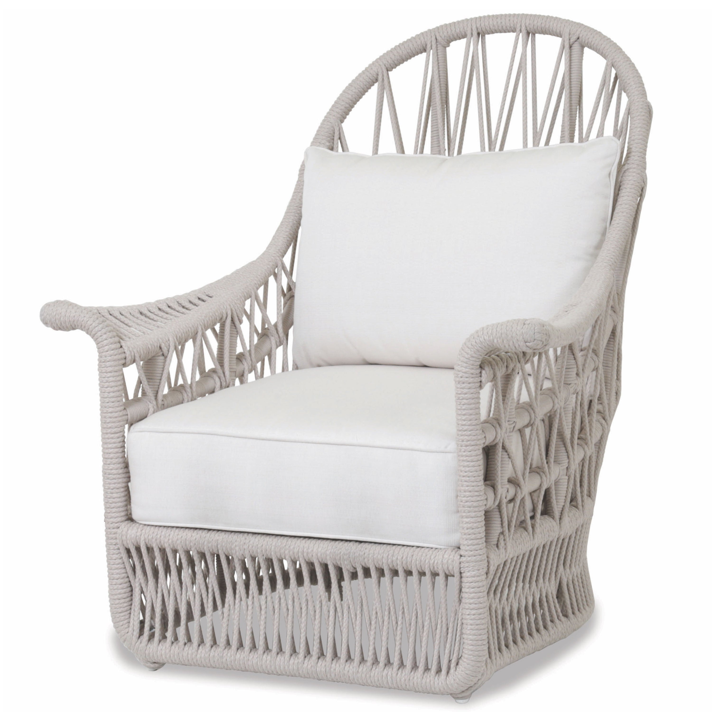 Dana Rope Wing Chair in Linen Canvas w/ Self Welt