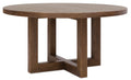 Driftwood 60in Round Dining Table | Worn Saddle