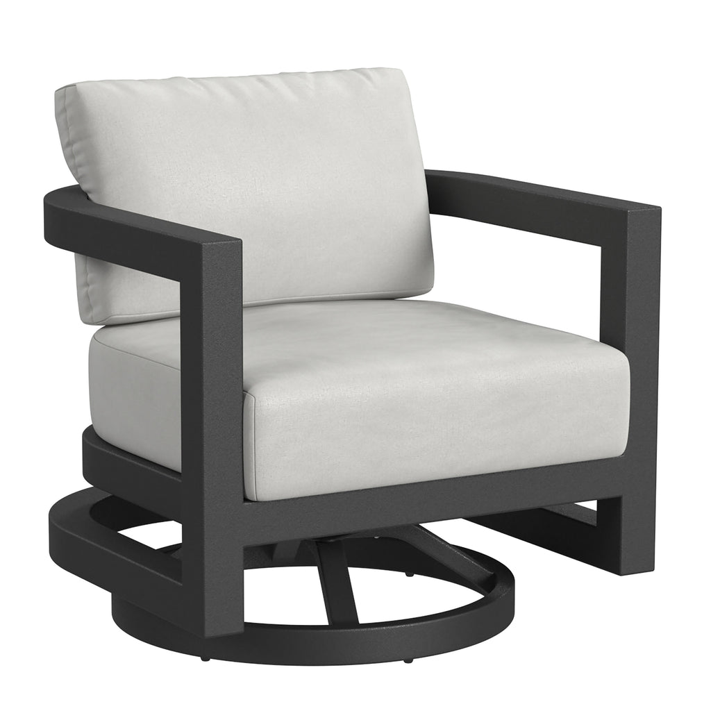 Malibu Swivel Chair in Cast Silver, No Welt