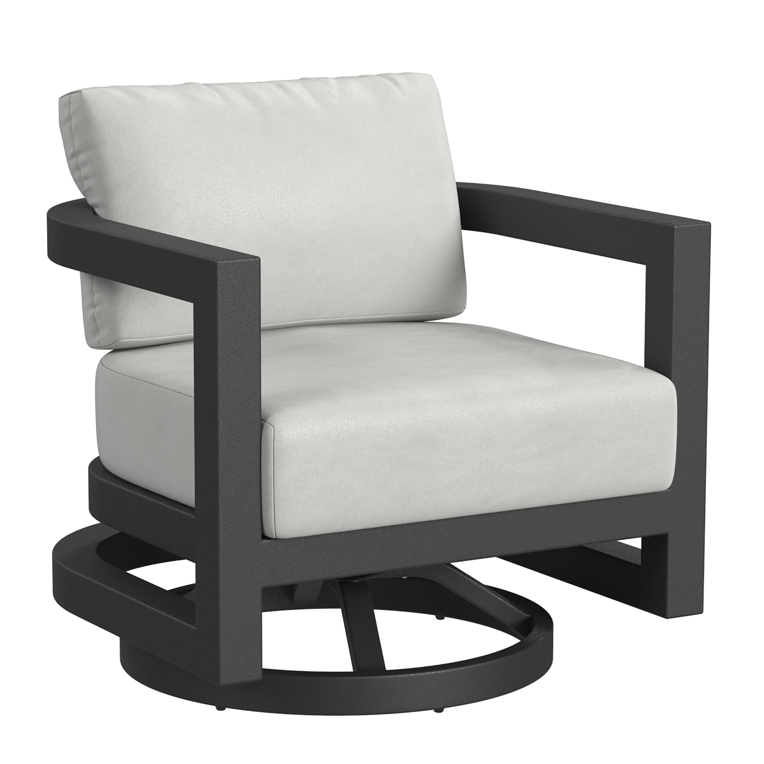 Malibu Swivel Chair in Cast Silver, No Welt
