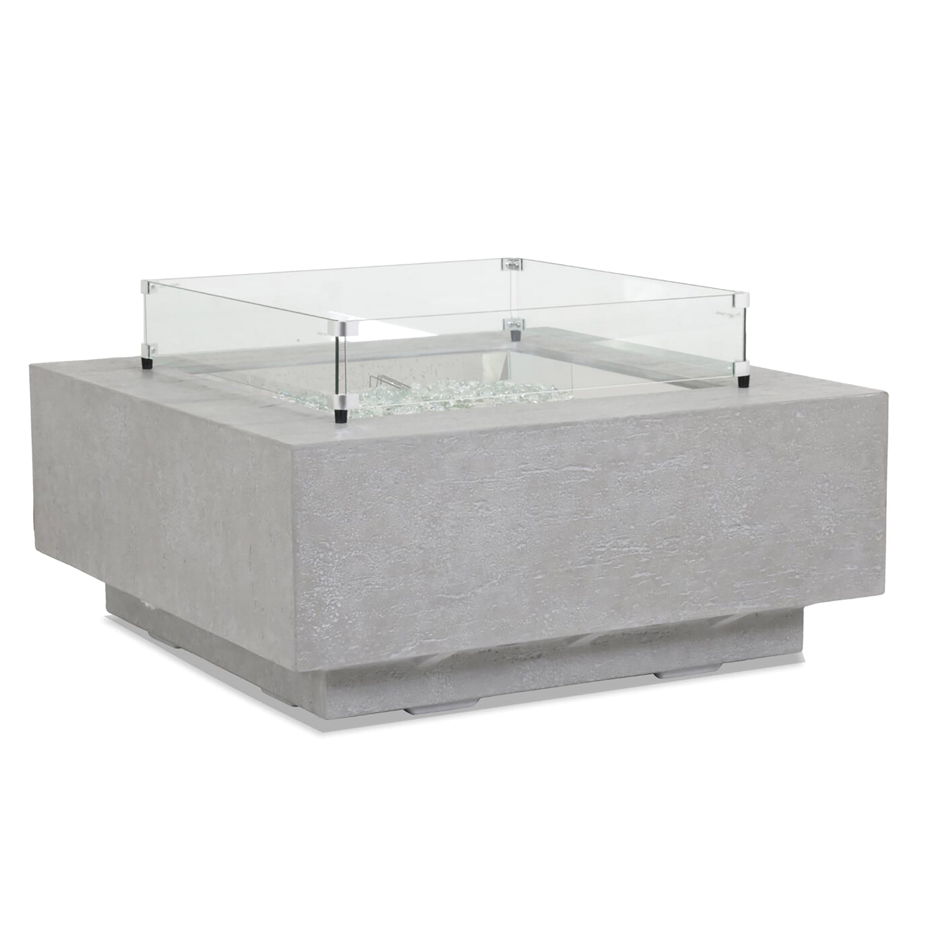 Gravelstone Square Fire Table w/ Glass Surround