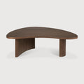 Boomerang Coffee Table | Varnished Teak | Brown | Pebble Shape | 35" X 24"
