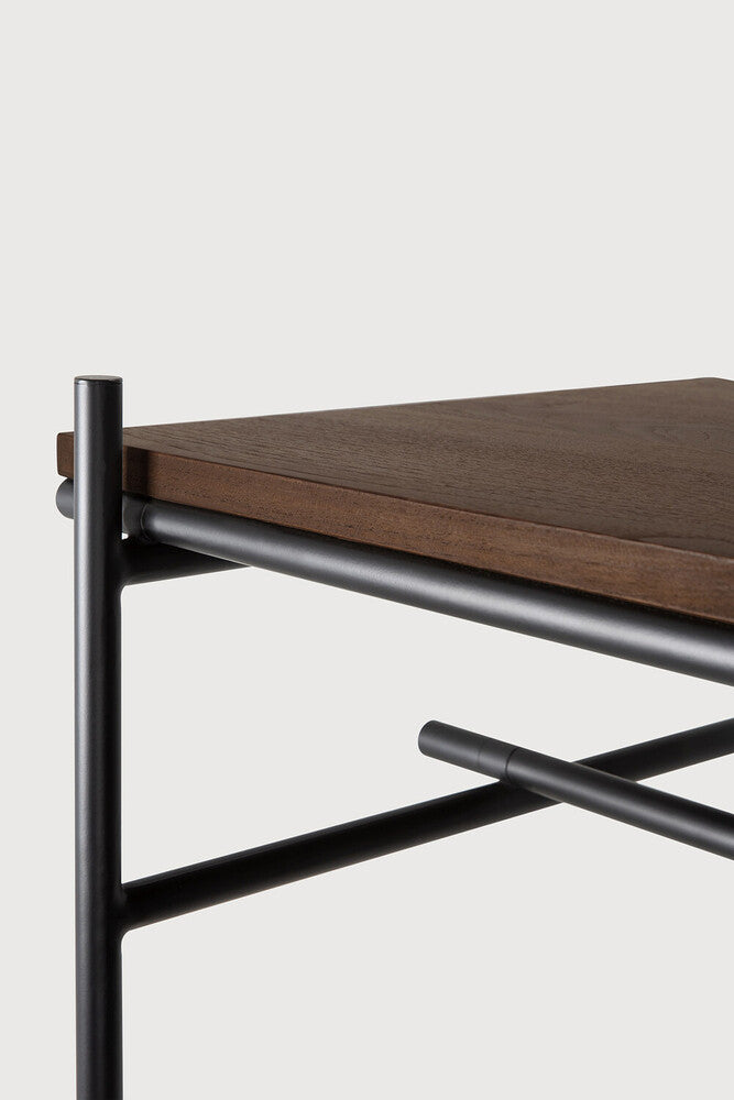 Oscar Hanging Rack | Varnished Teak | Brown | With Garment Rail