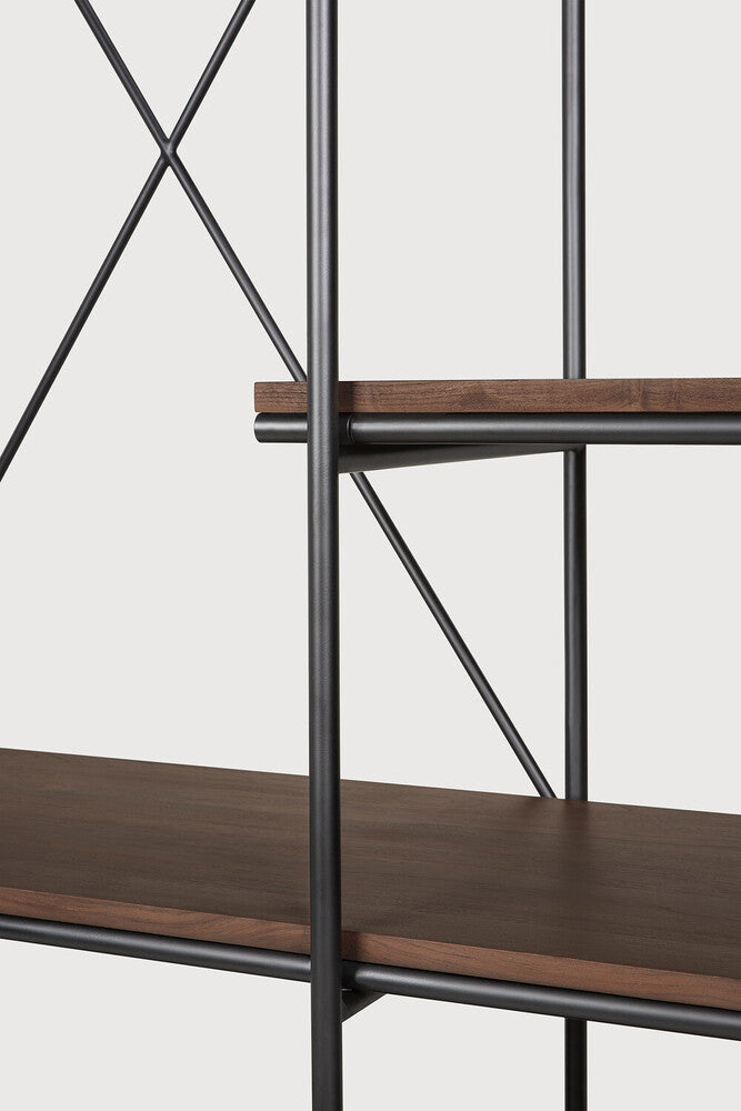 Oscar Hanging Rack | Varnished Teak | Brown | With Garment Rail