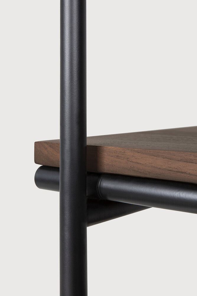 Oscar Hanging Rack | Varnished Teak | Brown | With Garment Rail