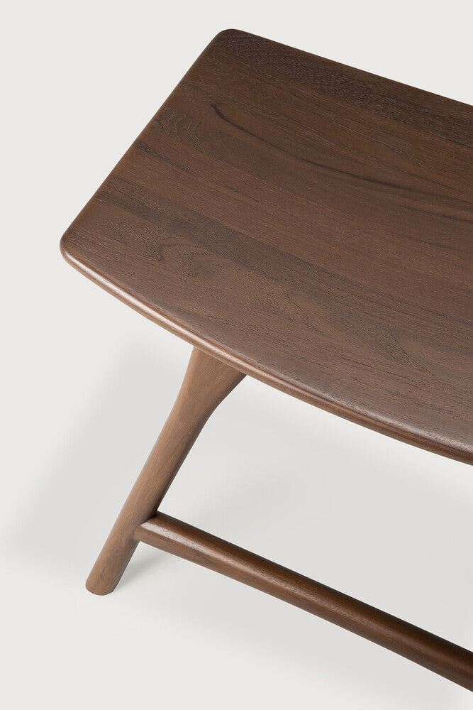 Osso Stool | Varnished Teak | Brown