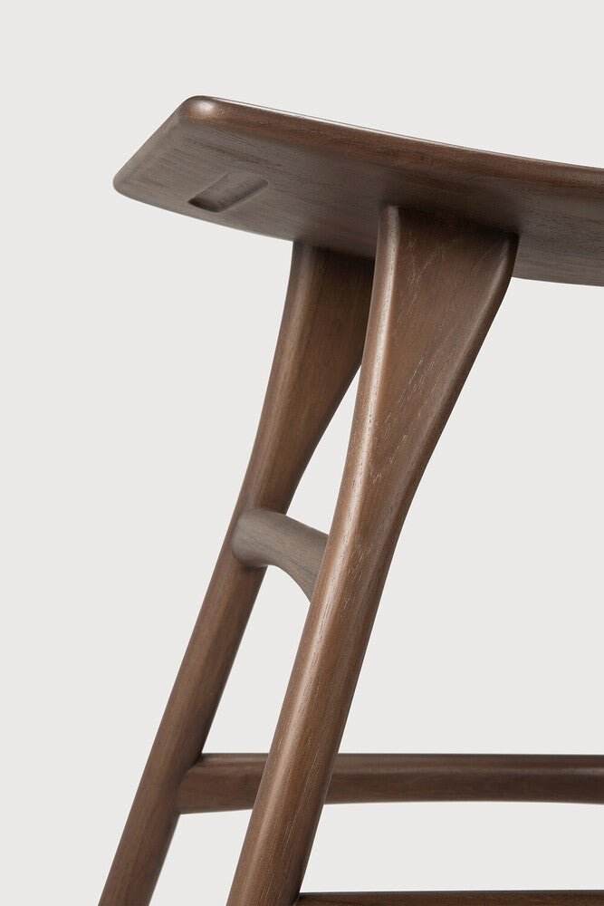 Osso Stool | Varnished Teak | Brown