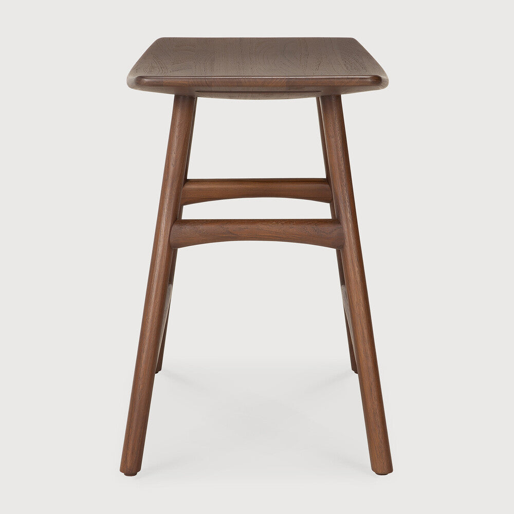 Osso Stool | Varnished Teak | Brown
