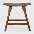 Osso Stool | Varnished Teak | Brown