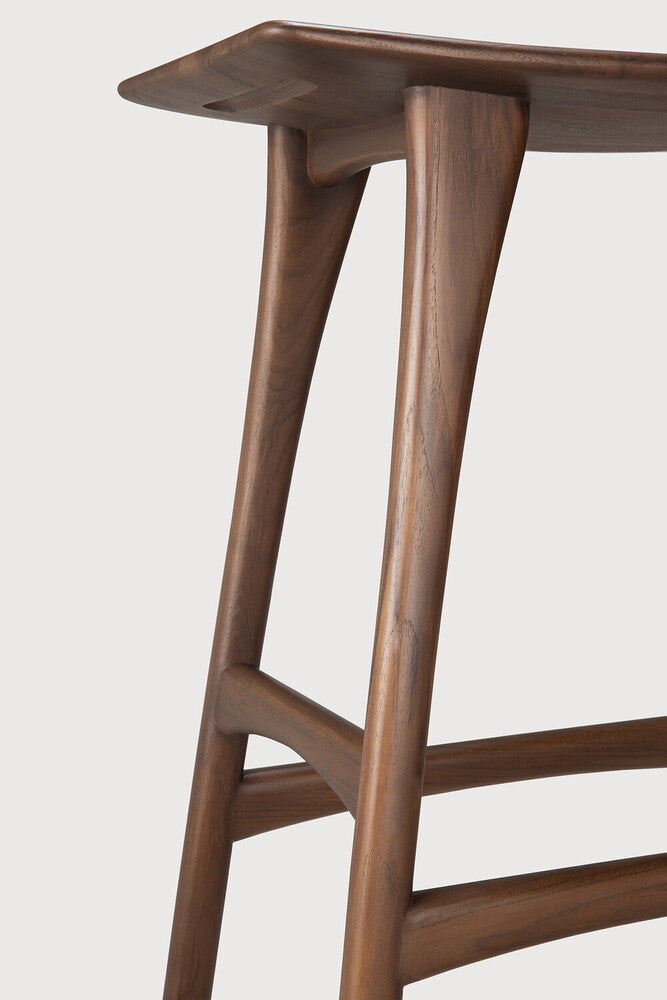 Osso Counter Stool | Varnished Teak | Brown